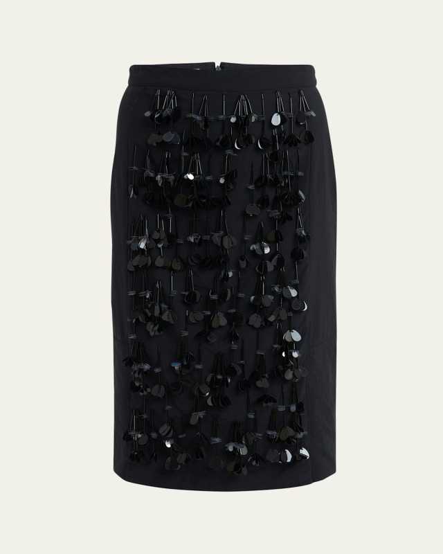 Sequined Straight Midi Skirt